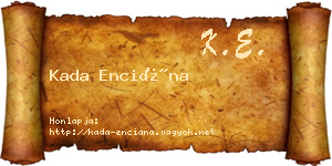 Kada Enciána névjegykártya